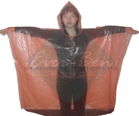 Red PE disposable rainwear manufactory